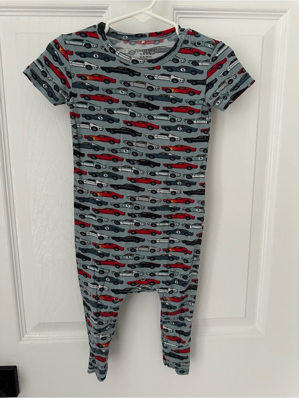 Posh Peanut Gray & Red Car-Print One-Piece